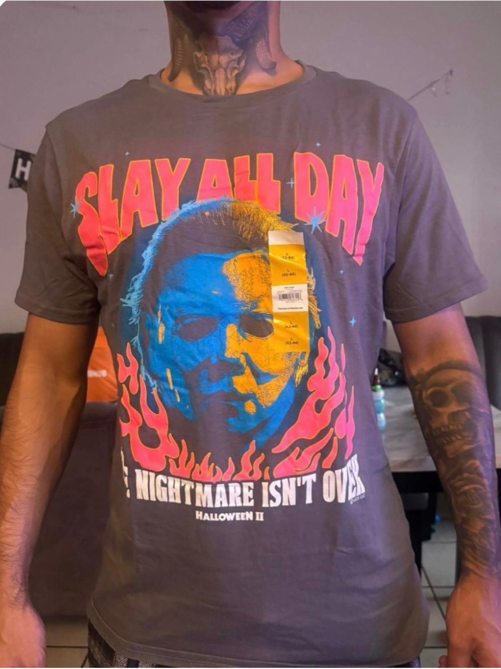 Halloween II 'Slay All Day' Graphic Tee - Charcoal